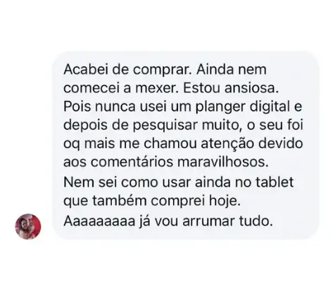 Depoimento real do Instagram